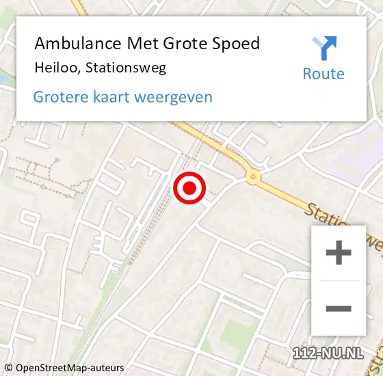 Locatie op kaart van de 112 melding: Ambulance Met Grote Spoed Naar Heiloo, Stationsweg op 5 december 2016 13:09