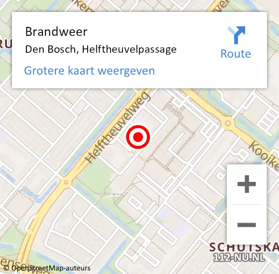 Locatie op kaart van de 112 melding: Brandweer Den Bosch, Helftheuvelpassage op 5 december 2016 14:36