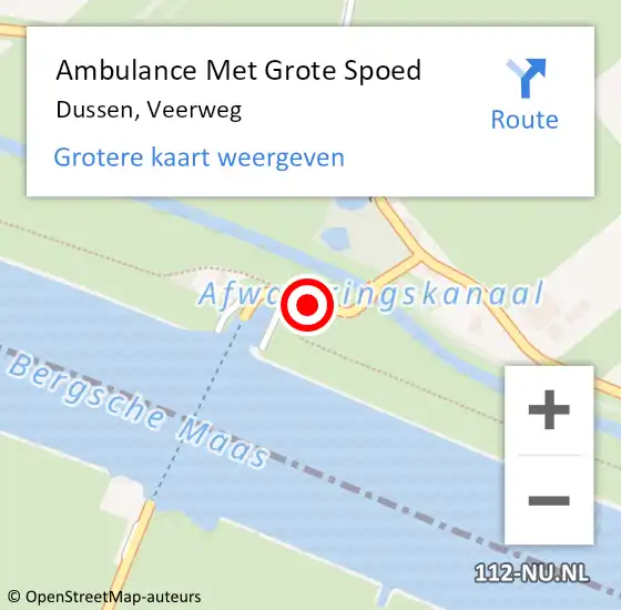 Locatie op kaart van de 112 melding: Ambulance Met Grote Spoed Naar Dussen, Veerweg op 5 december 2016 14:53
