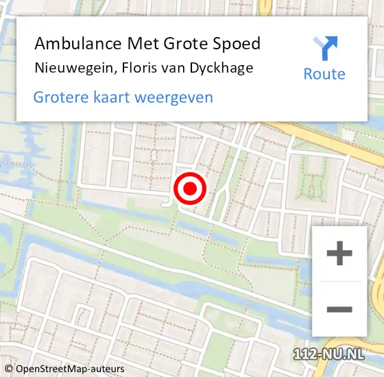 Locatie op kaart van de 112 melding: Ambulance Met Grote Spoed Naar Nieuwegein, Floris van Dyckhage op 5 december 2016 14:56