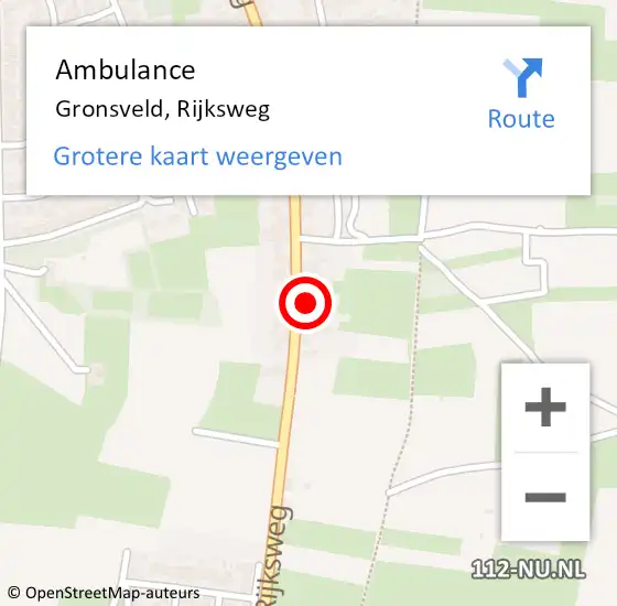 Locatie op kaart van de 112 melding: Ambulance Gronsveld, Rijksweg op 3 januari 2014 14:34