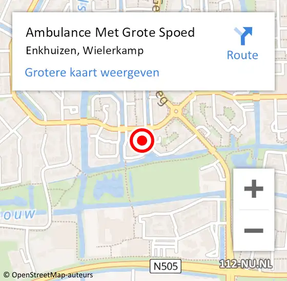 Locatie op kaart van de 112 melding: Ambulance Met Grote Spoed Naar Enkhuizen, Wielerkamp op 5 december 2016 15:13