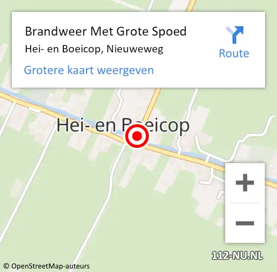 Locatie op kaart van de 112 melding: Brandweer Met Grote Spoed Naar Hei- en Boeicop, Nieuweweg op 5 december 2016 18:05