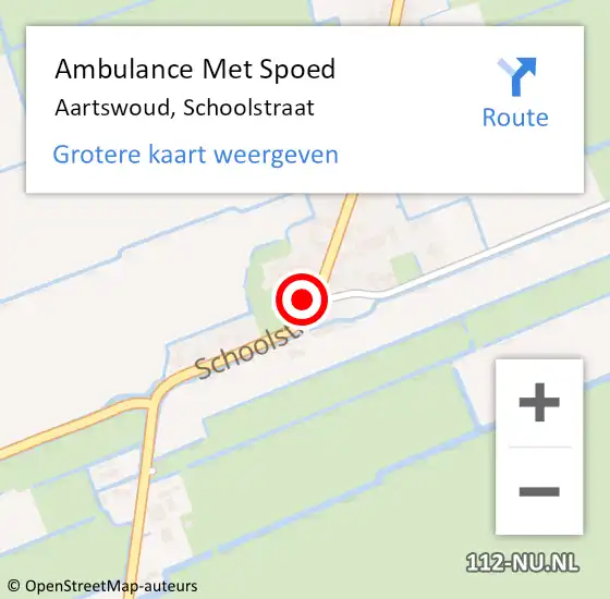 Locatie op kaart van de 112 melding: Ambulance Met Spoed Naar Aartswoud, Schoolstraat op 5 december 2016 19:15