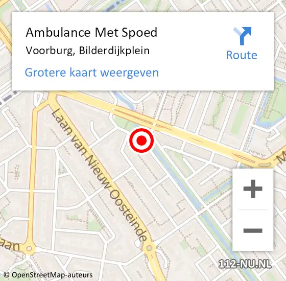 Locatie op kaart van de 112 melding: Ambulance Met Spoed Naar Voorburg, Bilderdijkplein op 5 december 2016 19:21