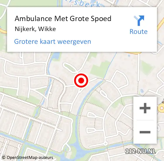 Locatie op kaart van de 112 melding: Ambulance Met Grote Spoed Naar Nijkerk, Wikke op 5 december 2016 19:55