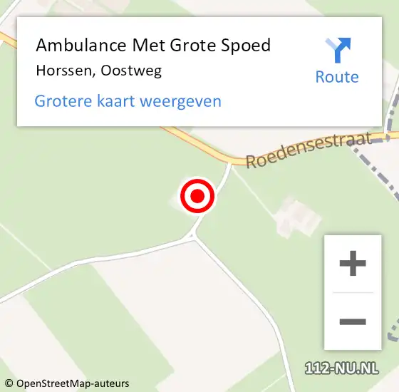 Locatie op kaart van de 112 melding: Ambulance Met Grote Spoed Naar Horssen, Oostweg op 5 december 2016 20:18