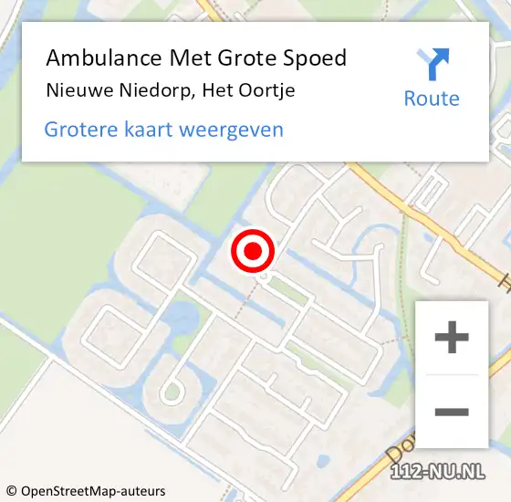 Locatie op kaart van de 112 melding: Ambulance Met Grote Spoed Naar Nieuwe Niedorp, Het Oortje op 3 januari 2014 15:24