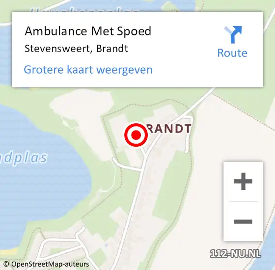 Locatie op kaart van de 112 melding: Ambulance Met Spoed Naar Stevensweert, Brandt op 6 december 2016 02:51