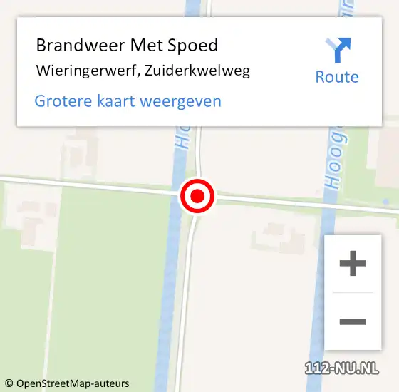 Locatie op kaart van de 112 melding: Brandweer Met Spoed Naar Wieringerwerf, Zuiderkwelweg op 6 december 2016 06:19