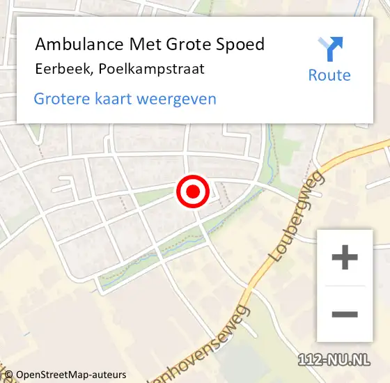 Locatie op kaart van de 112 melding: Ambulance Met Grote Spoed Naar Eerbeek, Poelkampstraat op 6 december 2016 07:07