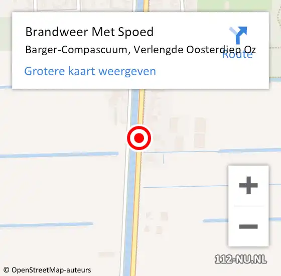 Locatie op kaart van de 112 melding: Brandweer Met Spoed Naar Barger-Compascuum, Verlengde Oosterdiep Oz op 6 december 2016 07:33