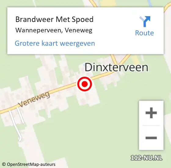 Locatie op kaart van de 112 melding: Brandweer Met Spoed Naar Wanneperveen, Veneweg op 6 december 2016 08:37