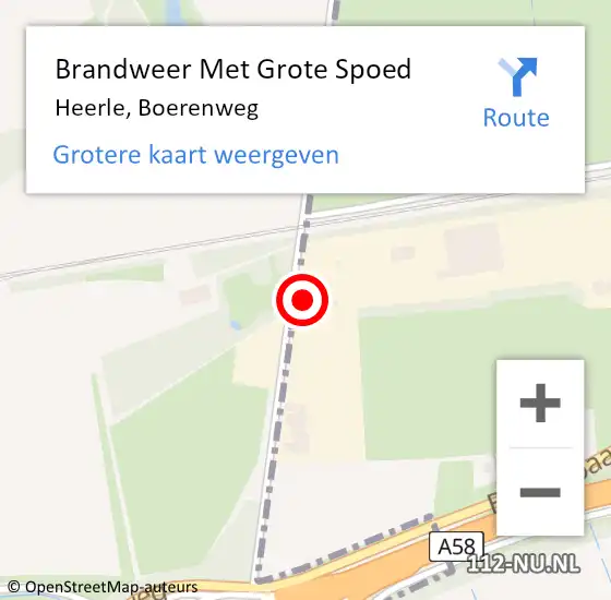 Locatie op kaart van de 112 melding: Brandweer Met Grote Spoed Naar Heerle, Boerenweg op 6 december 2016 09:22