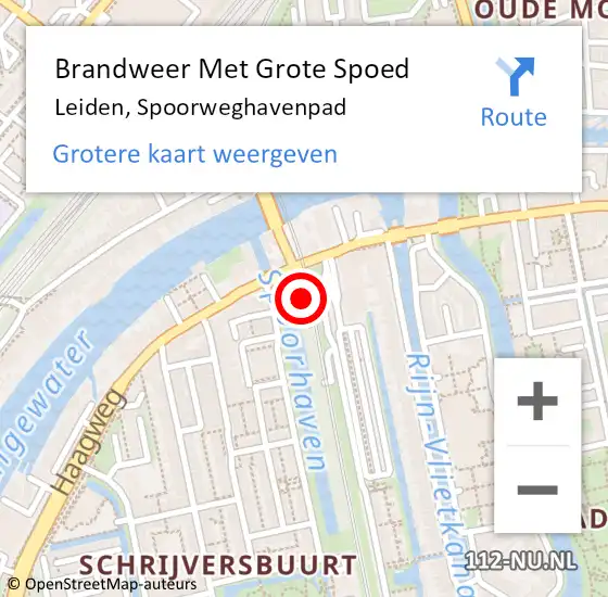 Locatie op kaart van de 112 melding: Brandweer Met Grote Spoed Naar Leiden, Spoorweghavenpad op 6 december 2016 09:30