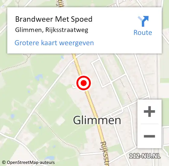 Locatie op kaart van de 112 melding: Brandweer Met Spoed Naar Glimmen, Rijksstraatweg op 6 december 2016 11:28