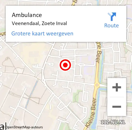 Locatie op kaart van de 112 melding: Ambulance Veenendaal, Zoete Inval op 6 december 2016 12:19