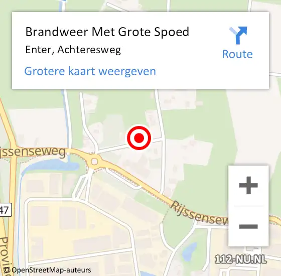 Locatie op kaart van de 112 melding: Brandweer Met Grote Spoed Naar Enter, Achteresweg op 6 december 2016 12:44