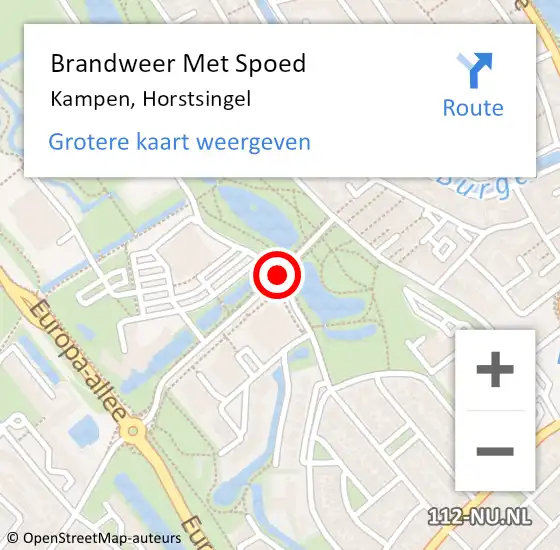 Locatie op kaart van de 112 melding: Brandweer Met Spoed Naar Kampen, Horstsingel op 6 december 2016 16:38