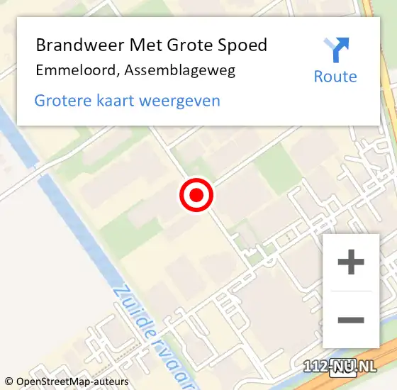 Locatie op kaart van de 112 melding: Brandweer Met Grote Spoed Naar Emmeloord, Assemblageweg op 6 december 2016 16:59