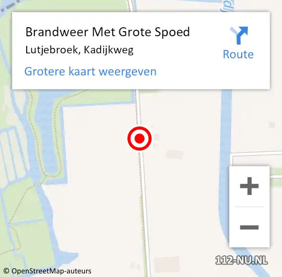 Locatie op kaart van de 112 melding: Brandweer Met Grote Spoed Naar Lutjebroek, Kadijkweg op 6 december 2016 17:23