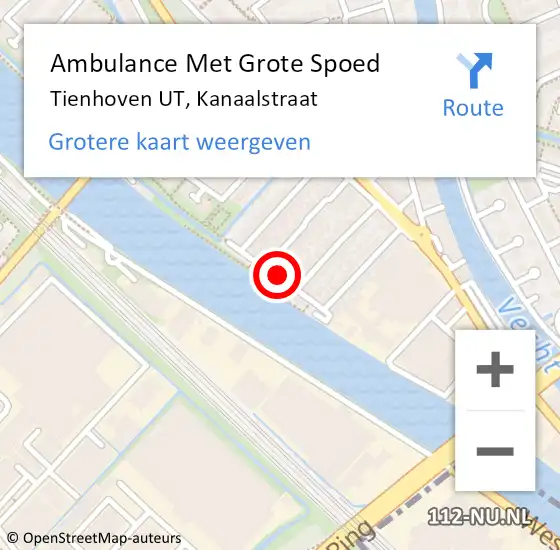 Locatie op kaart van de 112 melding: Ambulance Met Grote Spoed Naar Tienhoven UT, Kanaalstraat op 6 december 2016 18:04