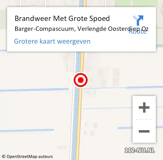 Locatie op kaart van de 112 melding: Brandweer Met Grote Spoed Naar Barger-Compascuum, Verlengde Oosterdiep Oz op 3 januari 2014 16:49