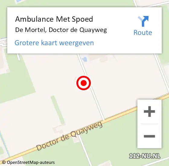 Locatie op kaart van de 112 melding: Ambulance Met Spoed Naar De Mortel, Doctor de Quayweg op 6 december 2016 22:03