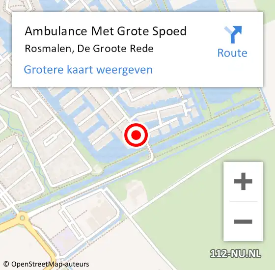 Locatie op kaart van de 112 melding: Ambulance Met Grote Spoed Naar Rosmalen, De Groote Rede op 6 december 2016 22:25