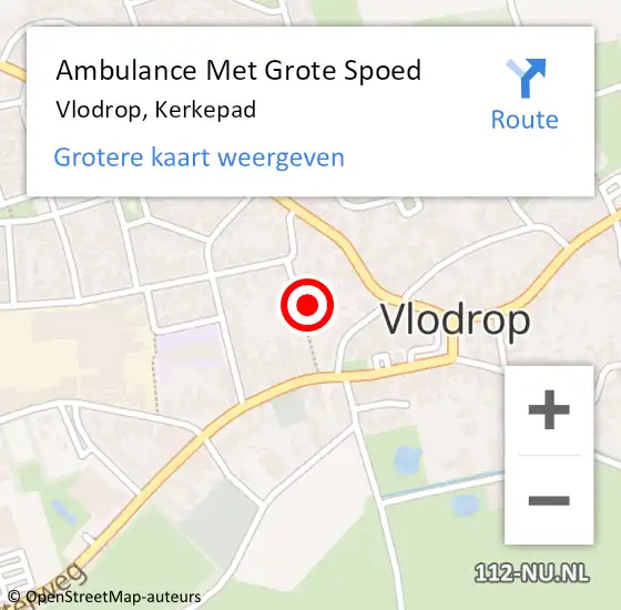 Locatie op kaart van de 112 melding: Ambulance Met Grote Spoed Naar Vlodrop, Kerkepad op 6 december 2016 22:40