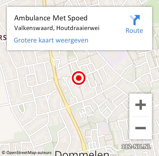 Locatie op kaart van de 112 melding: Ambulance Met Spoed Naar Valkenswaard, Houtdraaierwei op 6 december 2016 23:31