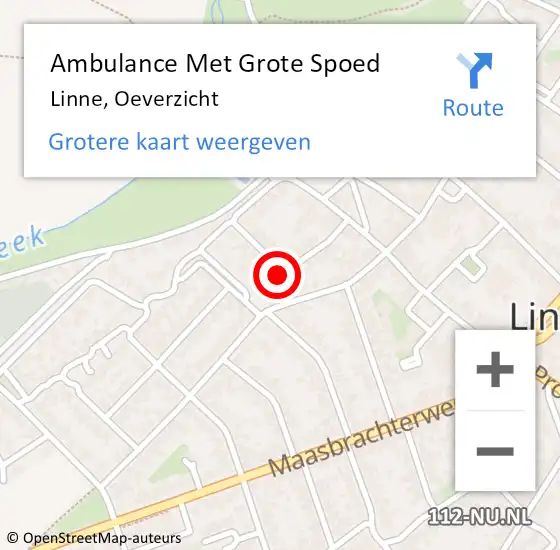 Locatie op kaart van de 112 melding: Ambulance Met Grote Spoed Naar Linne, Oeverzicht op 7 december 2016 00:27