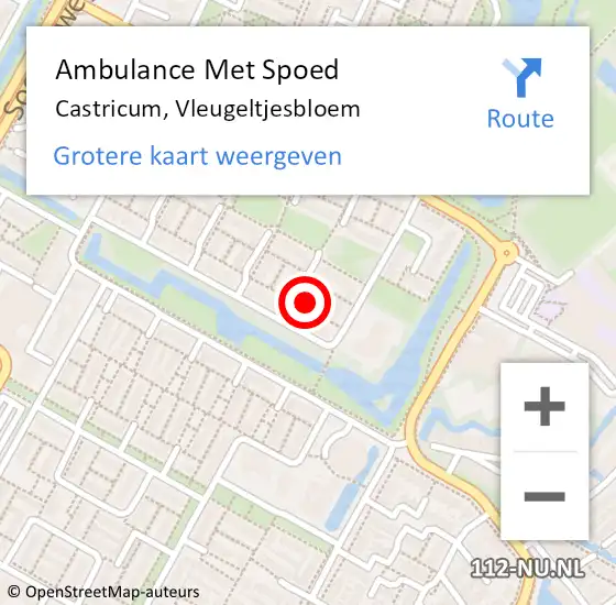 Locatie op kaart van de 112 melding: Ambulance Met Spoed Naar Castricum, Vleugeltjesbloem op 7 december 2016 01:45