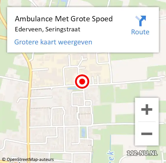 Locatie op kaart van de 112 melding: Ambulance Met Grote Spoed Naar Ederveen, Seringstraat op 7 december 2016 07:25