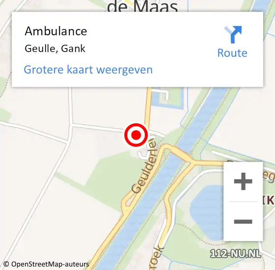 Locatie op kaart van de 112 melding: Ambulance Geulle, Gank op 3 januari 2014 17:09