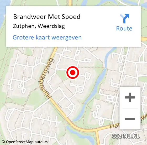 Locatie op kaart van de 112 melding: Brandweer Met Spoed Naar Zutphen, Weerdslag op 7 december 2016 08:16