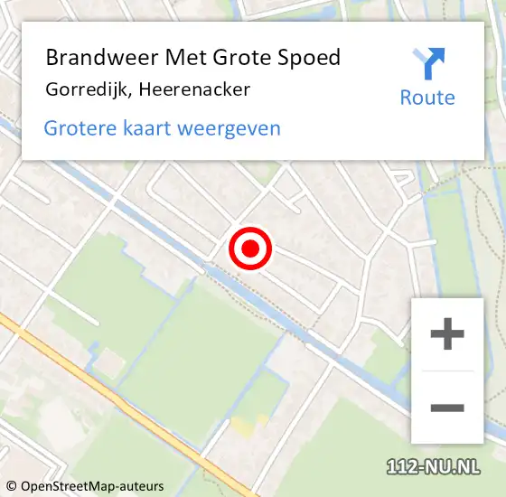 Locatie op kaart van de 112 melding: Brandweer Met Grote Spoed Naar Gorredijk, Heerenacker op 7 december 2016 08:59