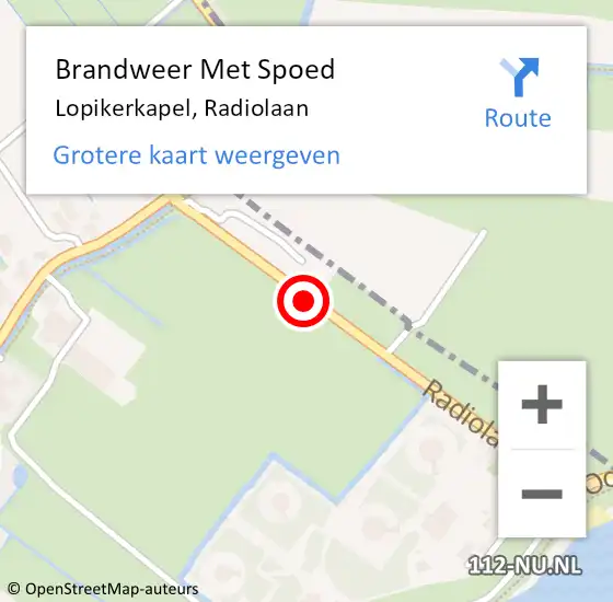 Locatie op kaart van de 112 melding: Brandweer Met Spoed Naar Lopikerkapel, Radiolaan op 3 januari 2014 17:25