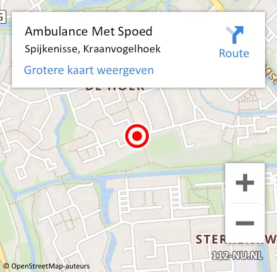 Locatie op kaart van de 112 melding: Ambulance Met Spoed Naar Spijkenisse, Kraanvogelhoek op 7 december 2016 11:14