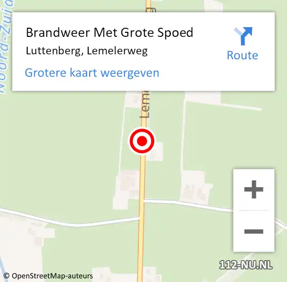 Locatie op kaart van de 112 melding: Brandweer Met Grote Spoed Naar Luttenberg, Lemelerweg op 7 december 2016 11:49