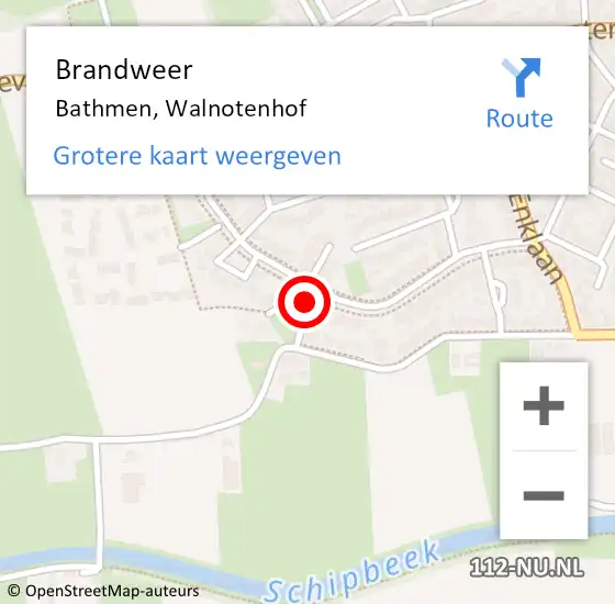 Locatie op kaart van de 112 melding: Brandweer Bathmen, Walnotenhof op 3 januari 2014 17:32