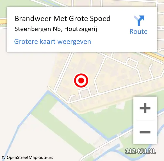 Locatie op kaart van de 112 melding: Brandweer Met Grote Spoed Naar Steenbergen Nb, Houtzagerij op 7 december 2016 12:54