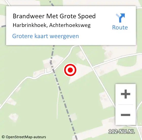 Locatie op kaart van de 112 melding: Brandweer Met Grote Spoed Naar Harbrinkhoek, Achterhoeksweg op 7 december 2016 14:13