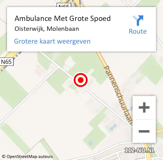 Locatie op kaart van de 112 melding: Ambulance Met Grote Spoed Naar Oisterwijk, Molenbaan op 7 december 2016 14:32