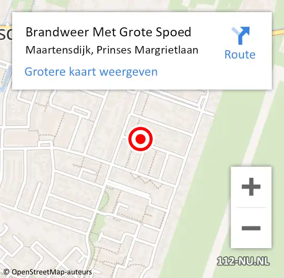 Locatie op kaart van de 112 melding: Brandweer Met Grote Spoed Naar Maartensdijk, Prinses Margrietlaan op 7 december 2016 16:09