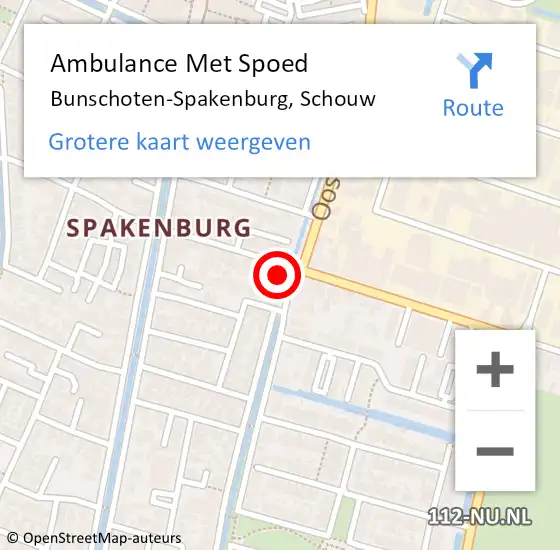 Locatie op kaart van de 112 melding: Ambulance Met Spoed Naar Bunschoten-Spakenburg, Schouw op 7 december 2016 16:15