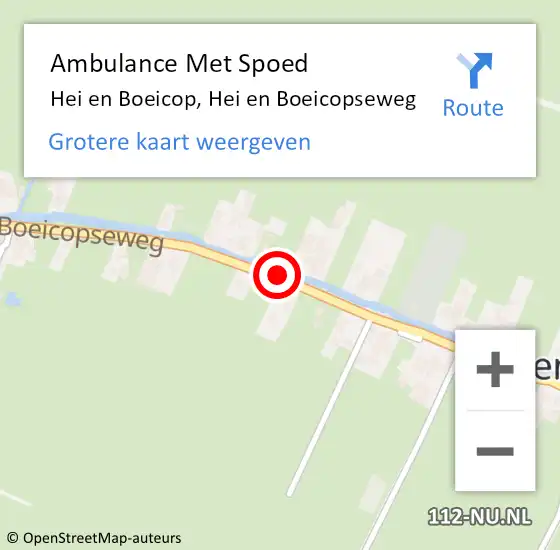 Locatie op kaart van de 112 melding: Ambulance Met Spoed Naar Hei en Boeicop, Hei en Boeicopseweg op 7 december 2016 17:46