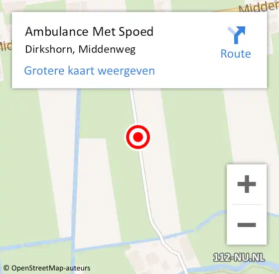 Locatie op kaart van de 112 melding: Ambulance Met Spoed Naar Dirkshorn, Middenweg op 7 december 2016 17:59