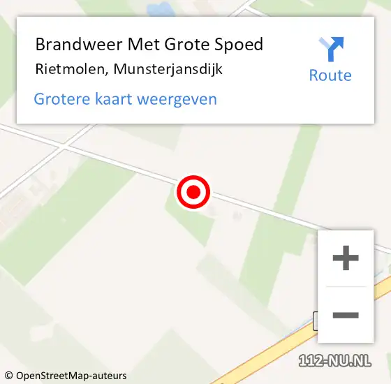 Locatie op kaart van de 112 melding: Brandweer Met Grote Spoed Naar Rietmolen, Munsterjansdijk op 7 december 2016 18:06