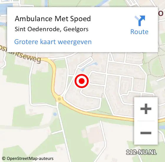 Locatie op kaart van de 112 melding: Ambulance Met Spoed Naar Sint Oedenrode, Geelgors op 7 december 2016 18:11